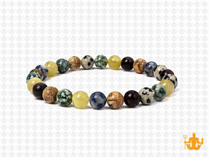 8mm Mix Gemstones Elastic Bracelet 7.5" [b3s37]