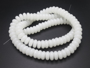 8mm White Quartz Rondelle Beads 15.5" [u90a76]