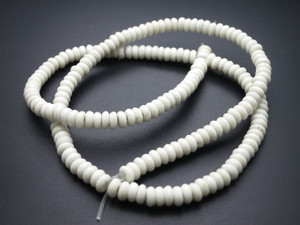 4mm White Turquoise Rondelle Beads 15.5" stabilized [t3w4]