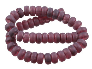 14mm Matte Amethyst Rondelle Beads 15.5" synthetic [s151m]