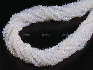 4mm Moonstone Opalite Faceted Rondelle Beads 15.5" synthetic [sc1a43a]