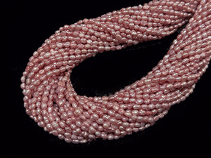 4-5mm Rice Freshwater Pearl 14-15" Pink A Grade Lustre [p5f]
