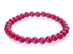 6mm Fuchsia Jade Elastic Bracelet 7.5" Natural Dyed [b2b73]