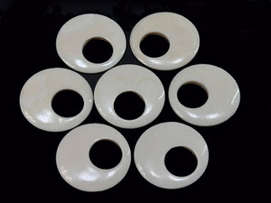 28mm Natural Buffalo Bone Round Ago-ago 2pcs. A Grade [y259z]