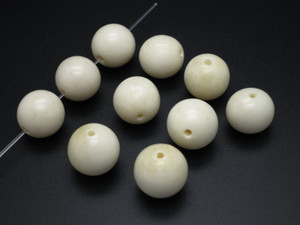 14mm Natural Buffalo Bone Round Beads 5pcs. A Grade  [zb101]