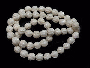 8mm Natural Buffalo Bone Carved Beads 7" A Grade [zb211]