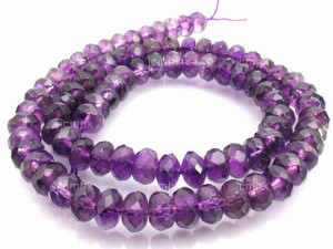 6mm Amethyst Faceted Rondelle Beads 15.5" dyed quartz [sc2d11]