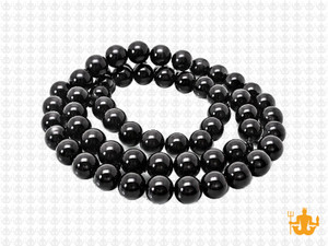 6mm Black Tourmaline Beads 15.5" natural [4mm5]
