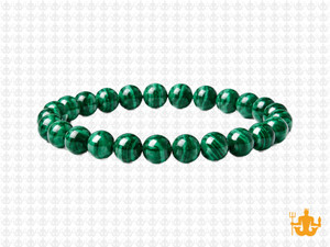 6mm Malachite Bracelet 7.5", Natural [b2m9]