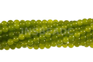 4mm Peridot Jade Round Beads 15.5" dyed [4b93]