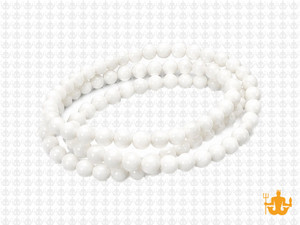 3-4mm White Coral Round Beads 15.5" natural [4d37]