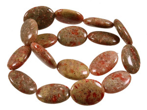 18x25mm Epidot Oval Beads 15.5" natural [w306]