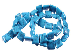 8mm Blue Howlite Square Beads 15.5" synthetic [wa167]