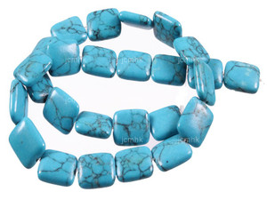 12x15mm Blue Howlite Rectangle Beads 15.5" synthetic [wa169]