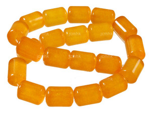 13x18mm Yellow Chalcedony Drum Beads 15.5" dyed [wa258]