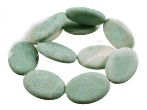 20x30mm Matte China Jade Oval Beads 15.5" natural [wa284m]