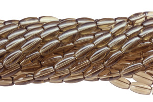 6x12mm Smoky Topaz Rice Beads 26pcs synthetic [u30a8]