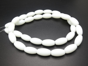 6x12mm White Quartz Rice Beads 15.5" [u73a76]