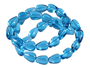 8x12mm Aquamarine Tear Drop Beads 15.5" synthetic [u88a34]