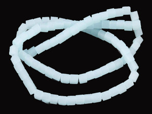 4x4mm Matte Aqua Quartz Cube Beads 15.5" synthetic [u71a70m]