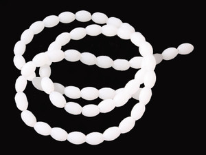 4x6mm Matte White Quartz Rice Beads 15.5" [u72a76m]