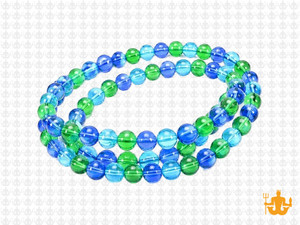 4mm Aquamarine & Green & Blue Quartz Round Beads 15.5" synthetic [4x25]