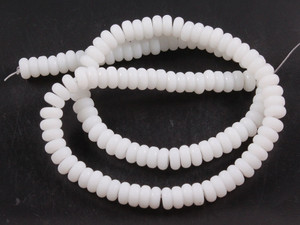 6mm Matte White Obsidian Rondelle Beads 15.5" [u93b98m]
