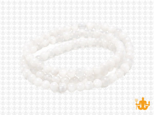 4mm Polish & Matte White Quartz Round Beads 15.5" [4x39]