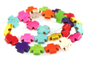 15x15mm White Magnesite Torques Plus Beads 15.5" [t357w]