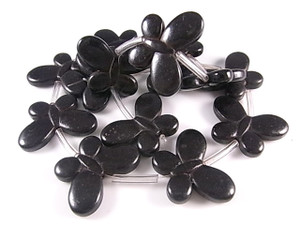 25x35mm Black Magnesite Butterfly Beads 15.5" [t363k]