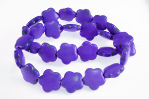 15mm Purple Magnesite Flower Beads 15.5" [t369p]