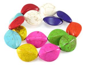 22x28mm Mix Magnesite Marquise Beads 15.5" [t382x]