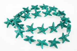 15mm Blue Magnesite Star Fish Beads 15.5" [t451b]