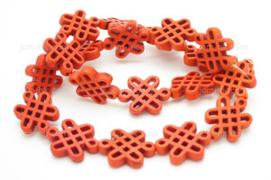 15x20mm Orange Magnesite Knot Beads 15.5" [t474h]
