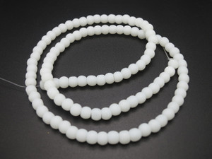4mm Matte White Obsidian Round Beads 15.5" [4b98m]