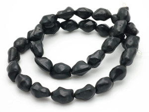 8x12mm Black Magnesite Nugget Beads 15.5" [t482k]
