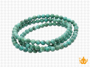 4mm Matte Green Turquoise Round Beads 15.5" stabilized [4d22m]
