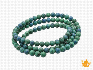 4mm Matte Azurite Chrysocolla Round Beads 15.5" dyed [4d41m]
