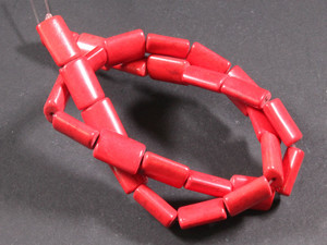 10x14mm Red Magnesite Pillow Beads 15.5" [t548r]