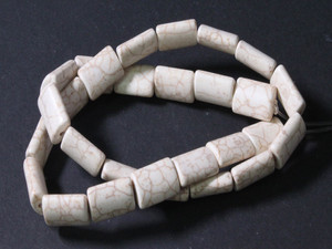 10x14mm White Magnesite Pillow Beads 15.5" [t548w]