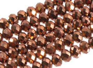 4x3mm Metallic Gold Glass Faceted Rondelle about 15.5" [uc1b18]