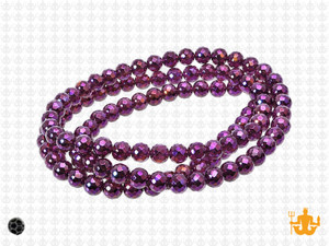 4x3mm Metallic Purple Glass Faceted Rondelle about 15.5" [uc1b22]