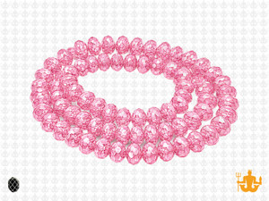 6x4mm Pink Glass Faceted Rondelle about 15.5" [uc2a5]