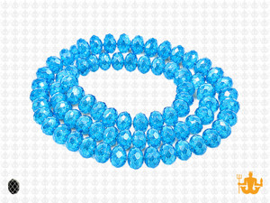 6x4mm Aquamarine Glass Faceted Rondelle about 15.5" [uc2a26]