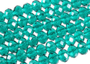 6x4mm Blue Zircon Glass Faceted Rondelle about 15.5" [uc2a27]