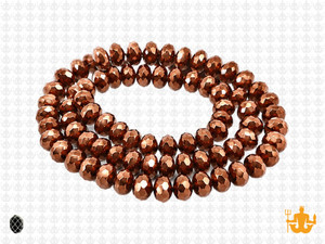 6x4mm Metallic Gold Glass Faceted Rondelle about 15.5" [uc2b18]