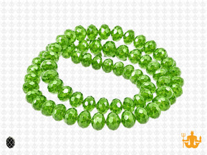 8x6mm Emerald Glass Faceted Rondelle About 72 Bead 15.5" [uc3a17]