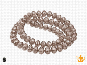 8x6mm Smoky Glass Faceted Rondelle About 72 Bead 15.5" [uc3a24]