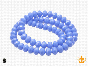 8x6mm Blue Opal Quartz Faceted Rondelle Beads 15.5" synthetic [uc3b4]