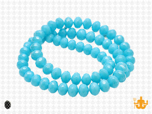8x6mm Aqua Opal Quartz Faceted Rondelle Beads 15.5" synthetic [uc3b6]